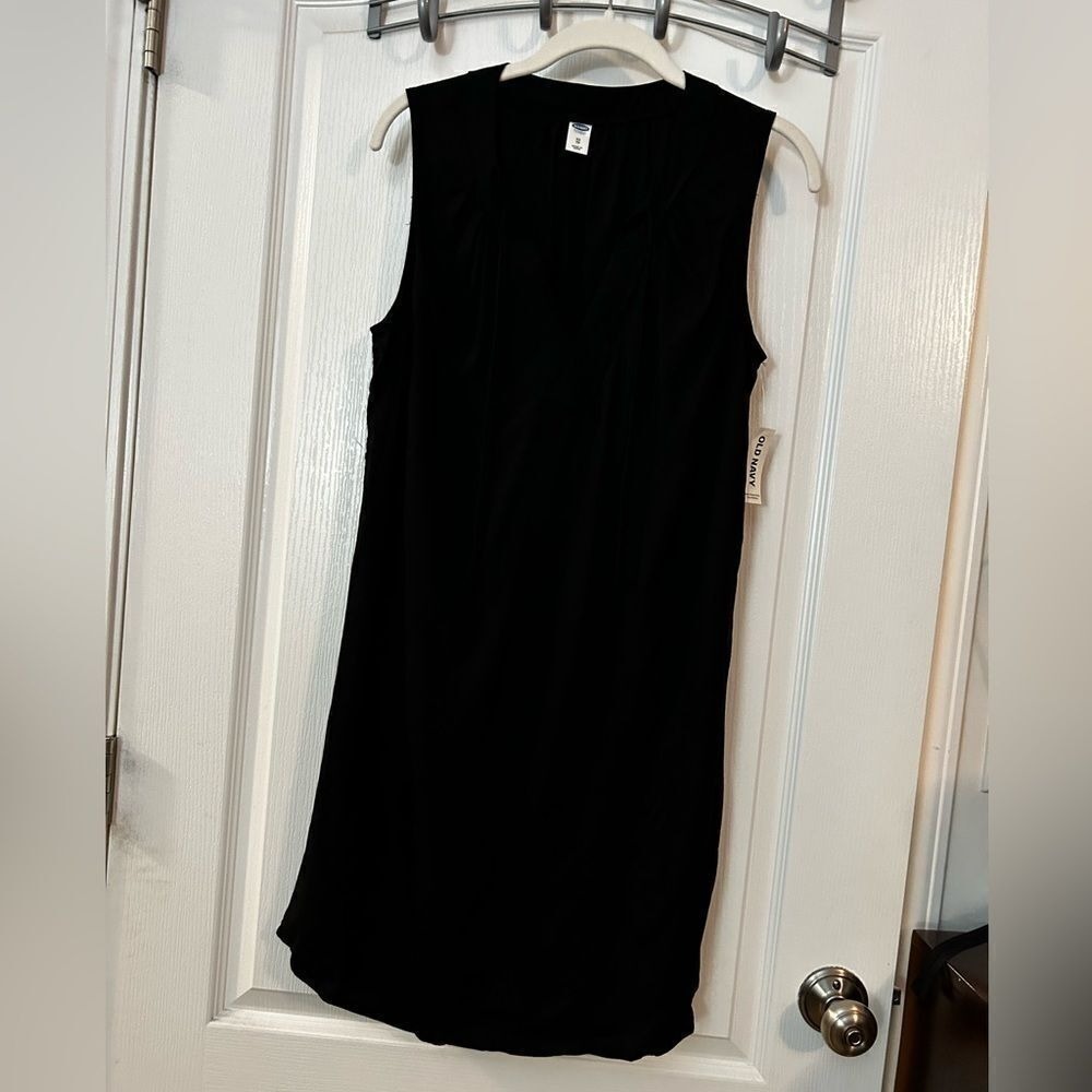 Old Navy Black Jack Shift Dress Tassel V-Neck Sleeveless Women's Size‎ XS NWT